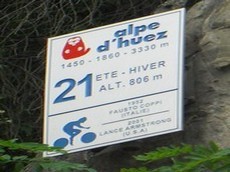 les c&eacute;l&eacute;bres 21 virages de l'alpe d'huez